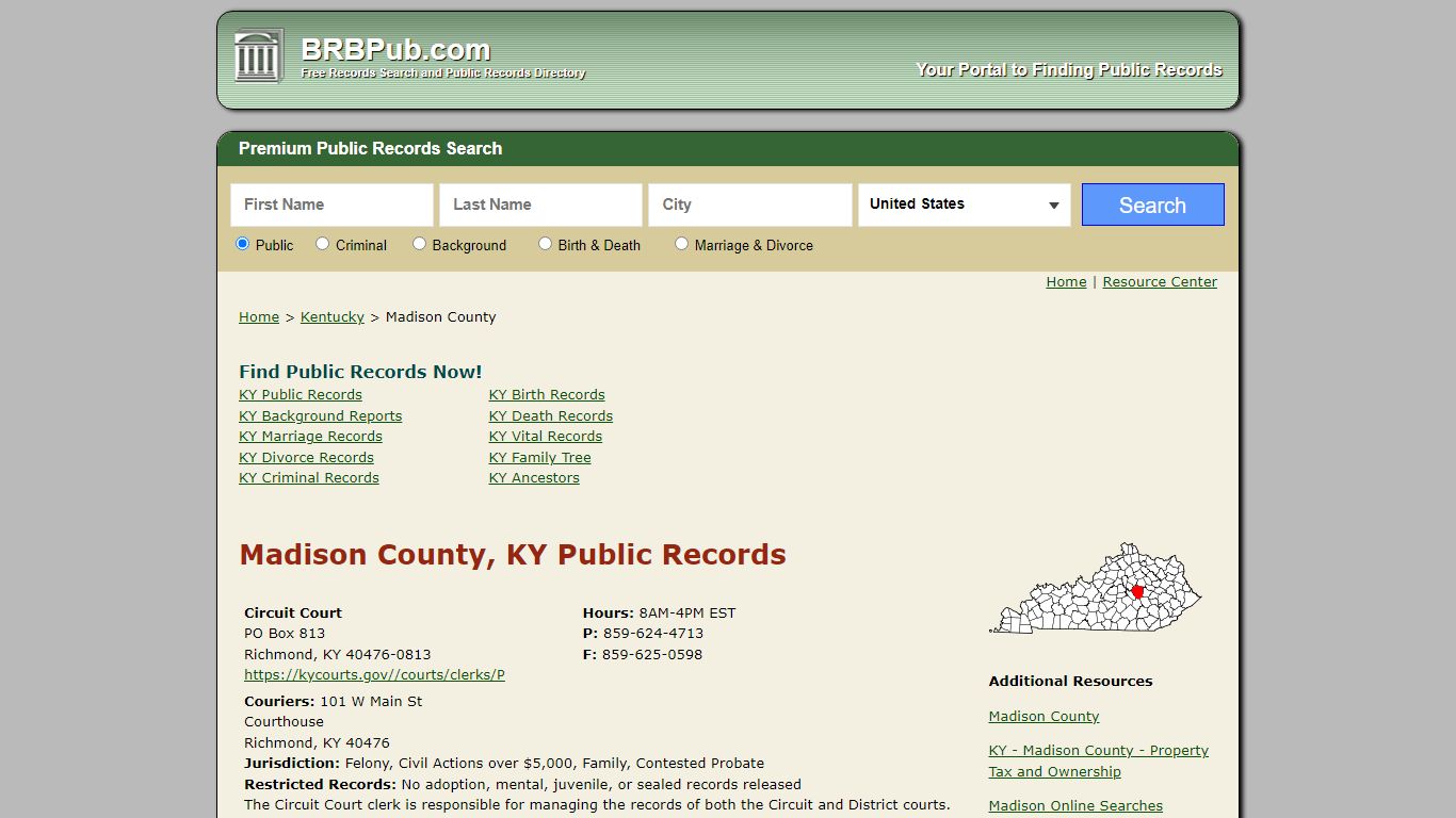 Madison County Public Records | Search Kentucky Government ...