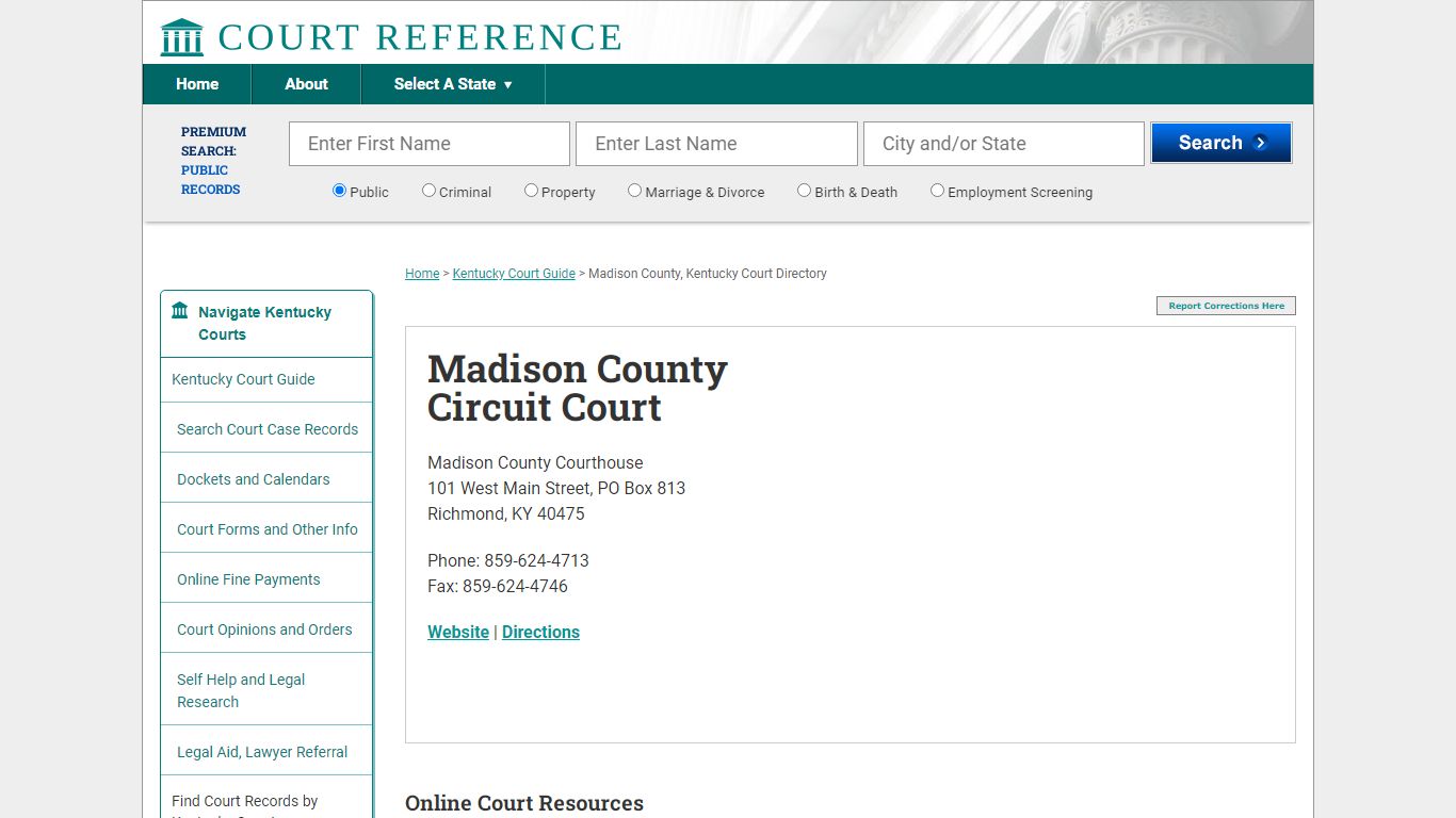 Madison County Circuit Court - Court Records Directory